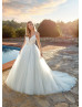 Beaded Blue Lace Tulle V Back Sexy Wedding Dress Beaded Blue Lace Tulle V Back Sexy Wedding Dress
